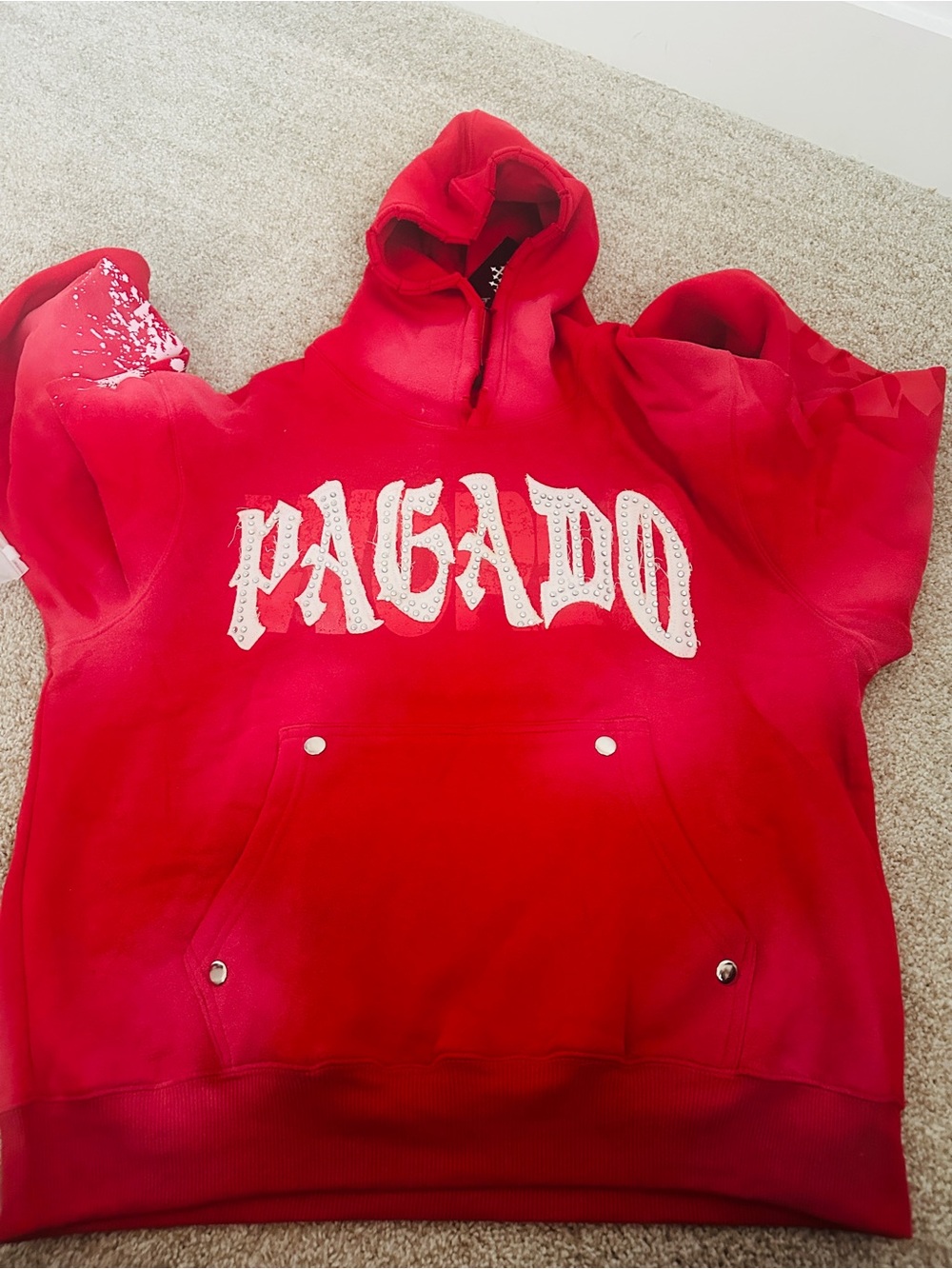 Fear of God Red Zip-Up Sweater Hoodie